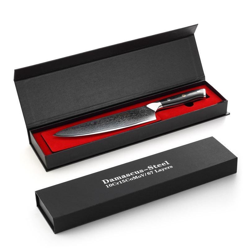 Professioneel 8" handgemaakt Damascus-koksmes
