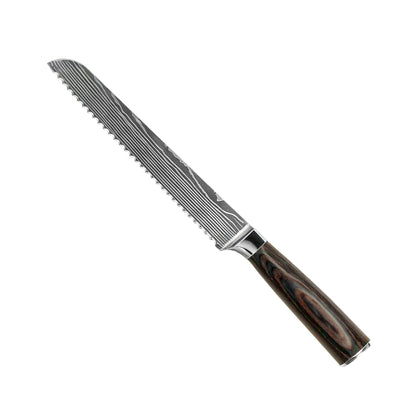 Hoogwaardige Damascus-messen met print - 9-delige messenset