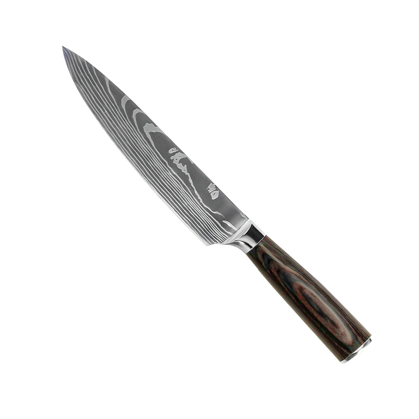 Hoogwaardige Damascus-messen met print - 9-delige messenset